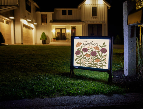 Floral Gather Yardsy Sign