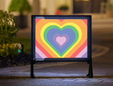 Rainbow Heart Beam Yardsy Sign