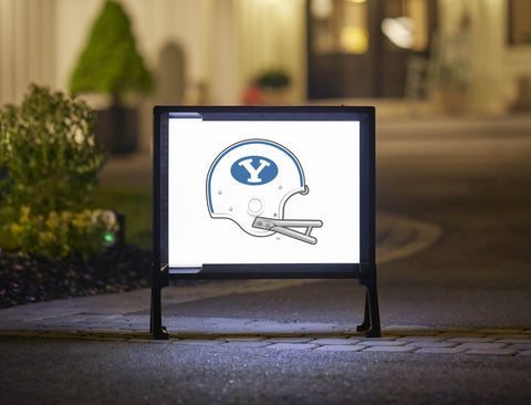 Brigham Young Helmet Mark White Yardsy Sign