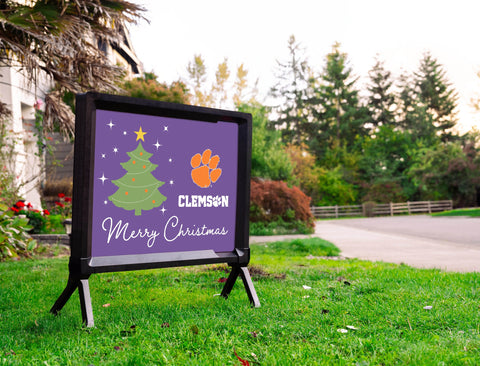 Clemson Merry Christmas Yardsy Sign