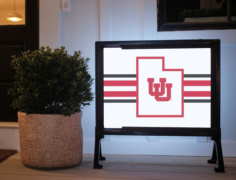 University of Utah State Outline White Yardsy Sign