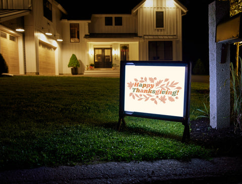 Happy Thanksgiving Leaves Yardsy Sign