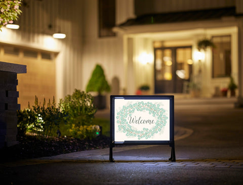 Welcome Eucalyptus Wreath Yardsy Sign