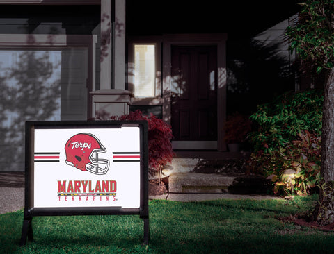 Maryland Terrapins Helmet Stripes White Yardsy Sign