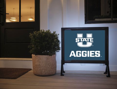 USU Aggies Blue Yardsy Sign