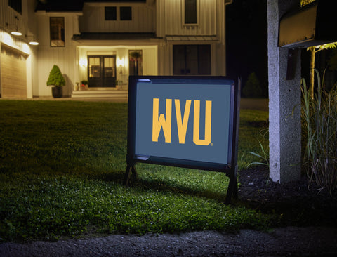 West Virginia WVU Wordmark Blue Yardsy Sign