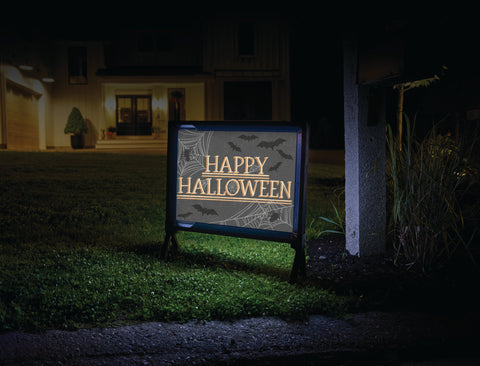 Happy Halloween Cobwebs Yardsy Sign