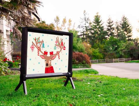 Festive Deer Yardsy Sign
