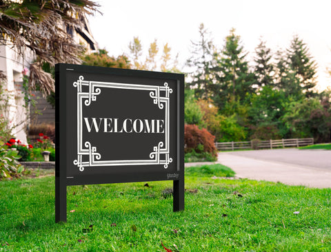 Ornate Border Welcome Yardsy Sign