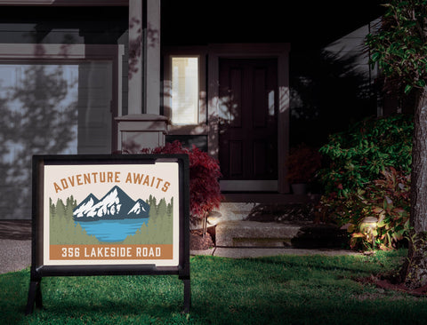 Adventure Awaits Custom Yardsy Sign