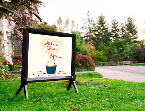 Make A Wish Cupcake Yardsy Sign
