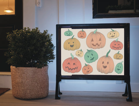 Colorfull Jack O Lanterns Halloween Yardsy Sign