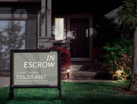 Contemporary Real Estate In Escrow Custom Yardsy Sign