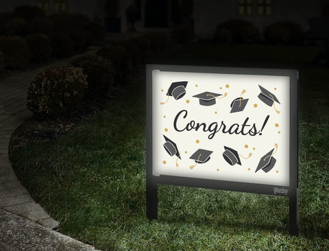 Congrats! Graduation Hats Yardsy Sign