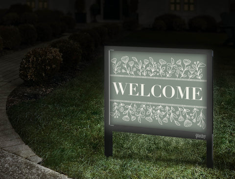 Floral Frame Welcome Yardsy Sign