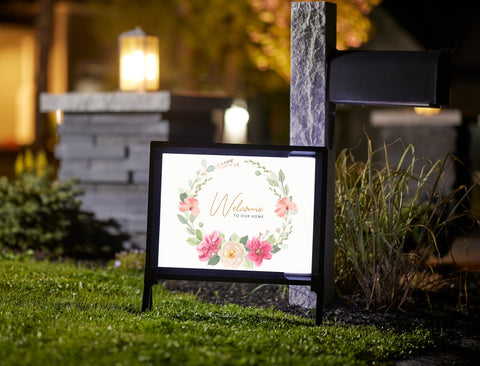 Wreath Welcome Yardsy Sign