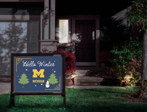 Michigan Hello Winter Yardsy Sign