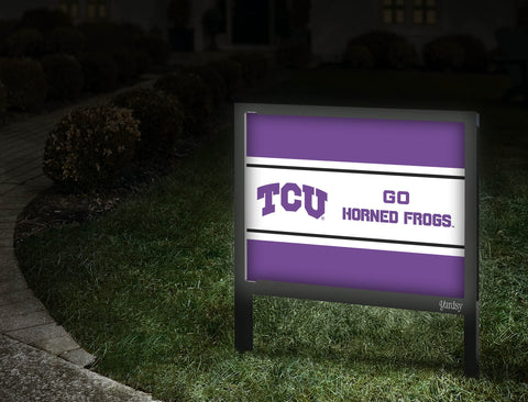 TCU Go Horned Frogs Purple Yardsy Sign