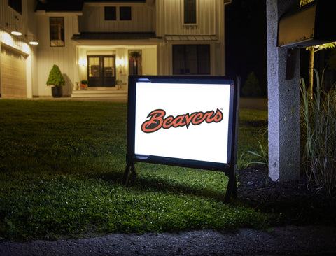 Oregon State Beavers Script White Yardsy Sign