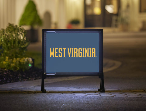 West Virginia Wordmark Blue Yardsy Sign