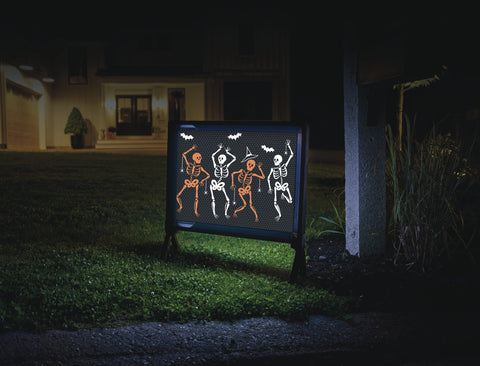 Skeleton Boogie Halloween Yardsy Sign