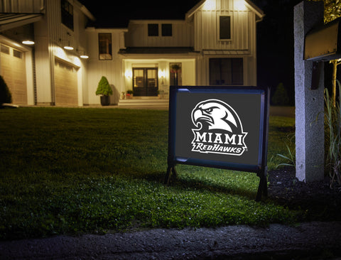 Miami RedHawks Black Yardsy Sign