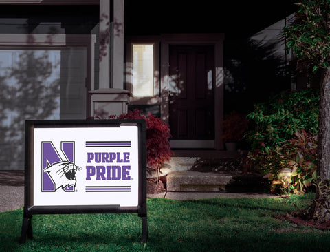 Northwestern N Purple Pride White Yardsy Sign