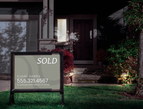 Contemporary Real Estate Sold Custom Yardsy Sign