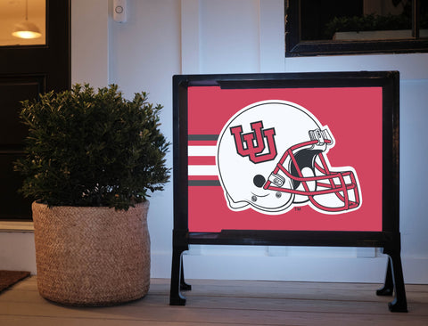Utah Helmet Red Stripe Yardsy Sign
