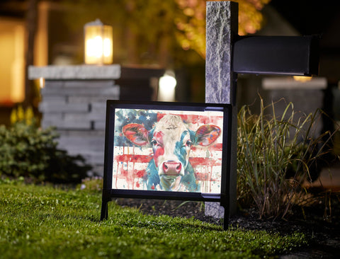 Patriotic Cow Americana Yardsy Sign