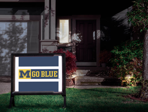 Michigan M Go Blue Block Blue Yardsy Sign