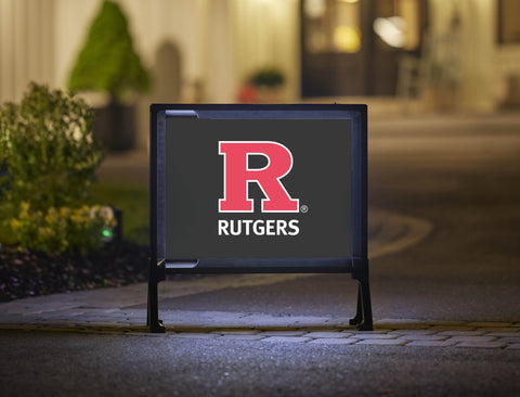 Rutgers R Red Vertical Mark Black Yardsy Sign
