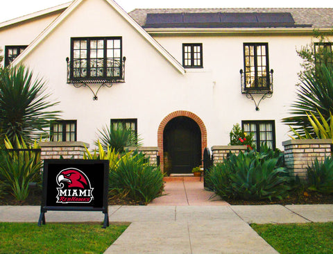 Miami RedHawks Mascot Black Yardsy Sign