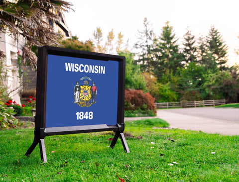 Wisconsin State Flag Yardsy Sign