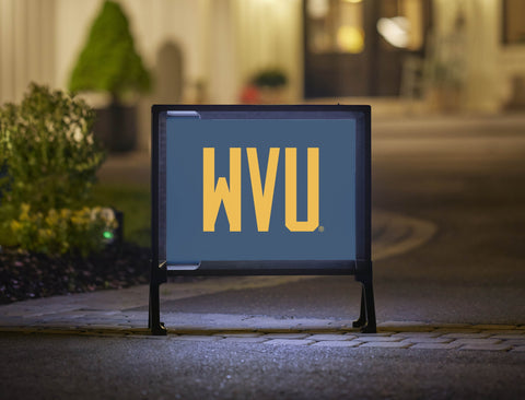 West Virginia WVU Wordmark Blue Yardsy Sign