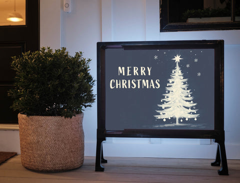 Blue Christmas Tree Yardsy Sign