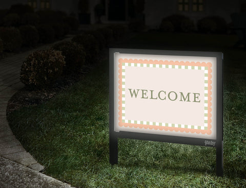 Scalloped Border Welcome Yardsy Sign