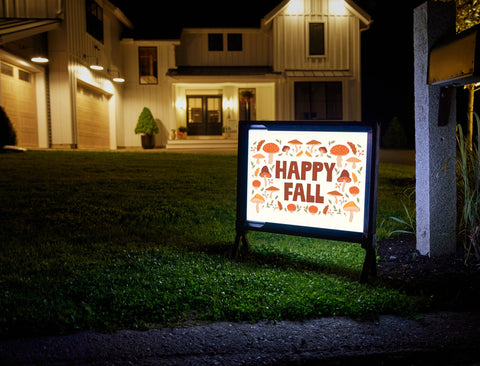 Happy Fall Mushrooms Yardsy Sign