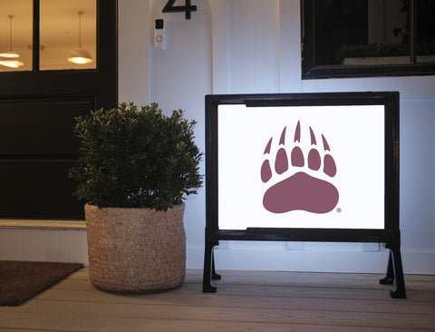 Montana Bear Paw White Yardsy Sign