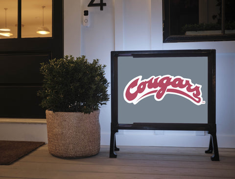Washington State Cougars Wordmark Gray Yardsy Sign
