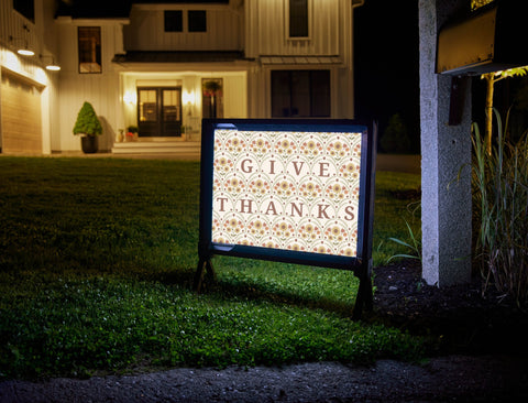 Give Thanks Floral Yardsy Sign