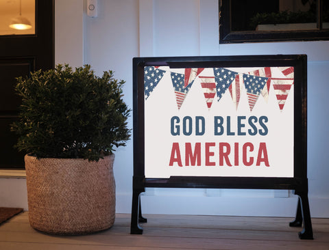 God Bless America Flag Pendant Yardsy Sign