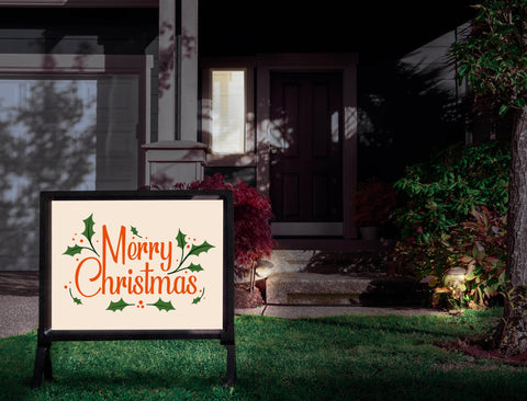 Merry Christmas Holly Yardsy Sign