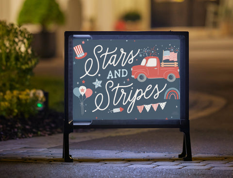 Stars and Stripes Red Truck Yardsy Sign