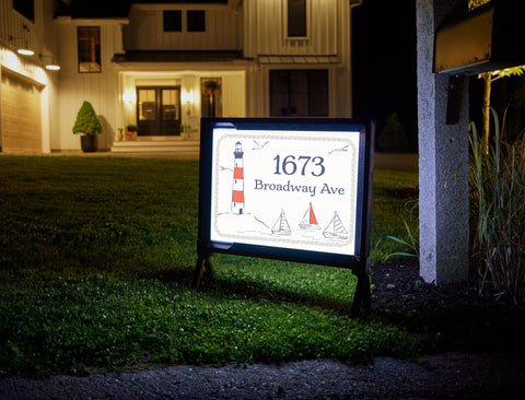 Lighthouse Address Custom Yardsy Sign