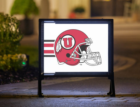 Utah Red Helmet Stripe Yardsy Sign