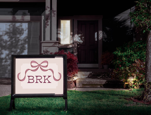 Bow Custom Monogram Yardsy Sign