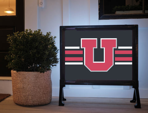 Utah Utes Stripe Black Yardsy Sign