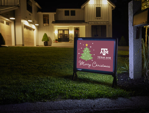 Texas A&M Merry Christmas Yardsy Sign