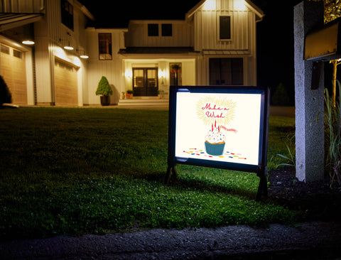Make A Wish Cupcake Yardsy Sign